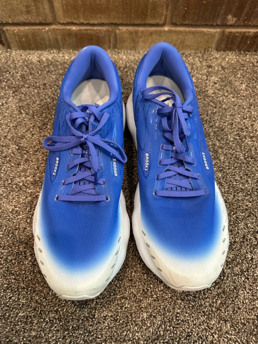 Brooks Glycerin 20 Blue White Ombre Cushion Running Shoes Men's Size 13 - Picture 2 of 7